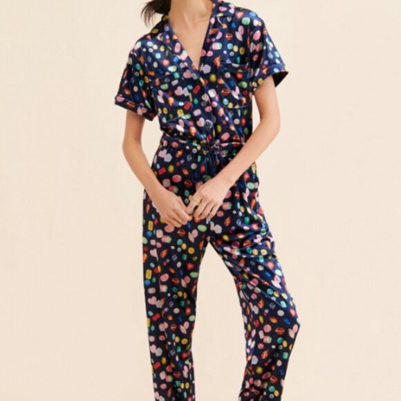 Rachel Antonoff Jewel Printed Coveralls Jumpsuit Romper - Picture 3 of 6